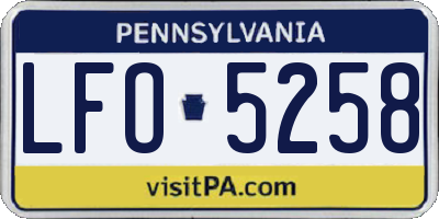 PA license plate LFO5258