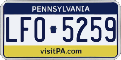 PA license plate LFO5259