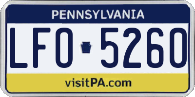 PA license plate LFO5260