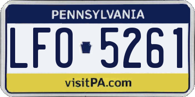 PA license plate LFO5261