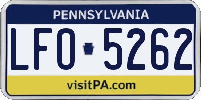 PA license plate LFO5262