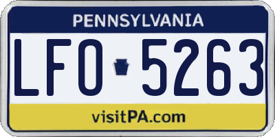 PA license plate LFO5263