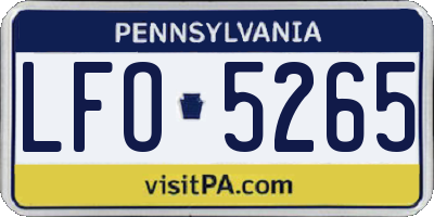 PA license plate LFO5265