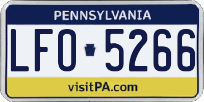 PA license plate LFO5266