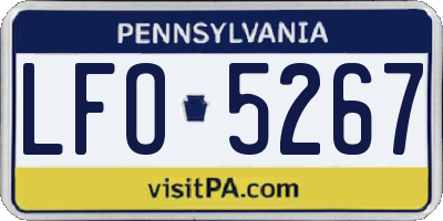 PA license plate LFO5267
