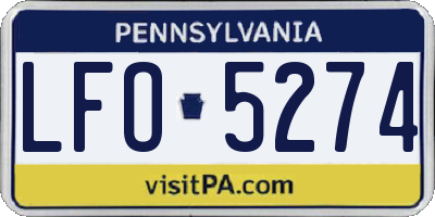 PA license plate LFO5274