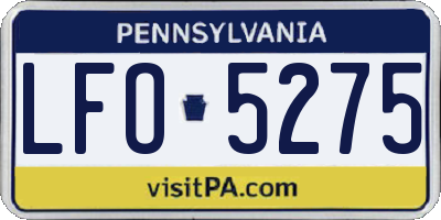 PA license plate LFO5275