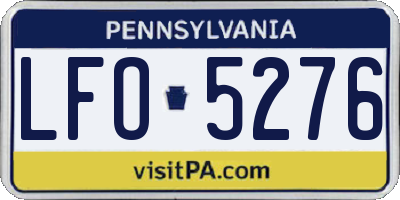 PA license plate LFO5276