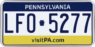 PA license plate LFO5277