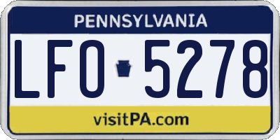 PA license plate LFO5278