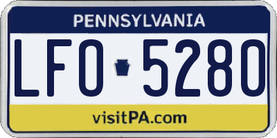 PA license plate LFO5280
