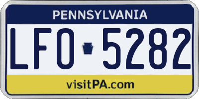 PA license plate LFO5282