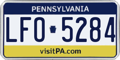 PA license plate LFO5284