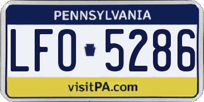 PA license plate LFO5286