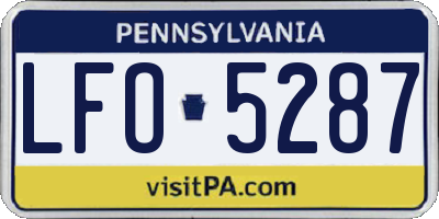 PA license plate LFO5287