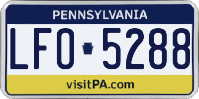 PA license plate LFO5288