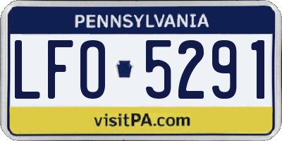 PA license plate LFO5291