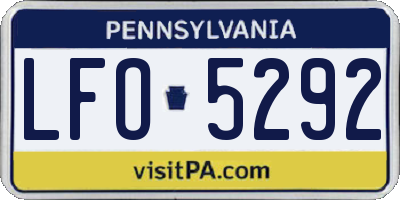 PA license plate LFO5292