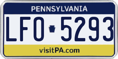 PA license plate LFO5293
