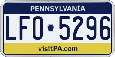 PA license plate LFO5296