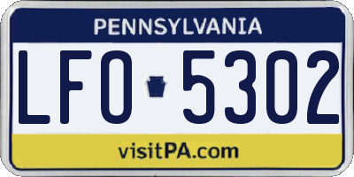 PA license plate LFO5302
