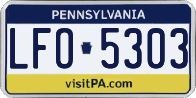 PA license plate LFO5303