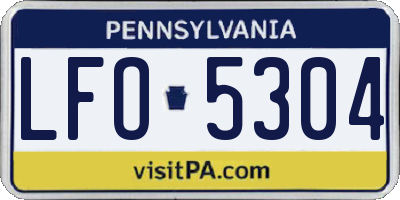 PA license plate LFO5304