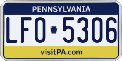 PA license plate LFO5306