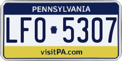PA license plate LFO5307