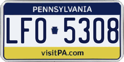 PA license plate LFO5308