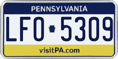 PA license plate LFO5309