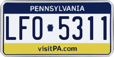 PA license plate LFO5311