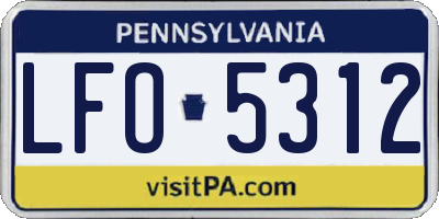 PA license plate LFO5312