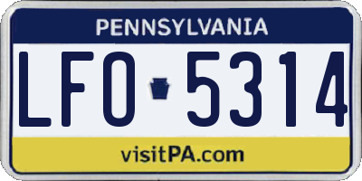 PA license plate LFO5314