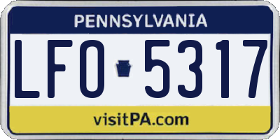 PA license plate LFO5317