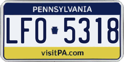 PA license plate LFO5318
