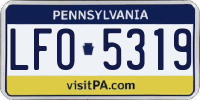 PA license plate LFO5319