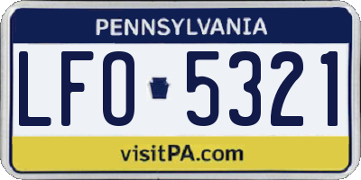 PA license plate LFO5321