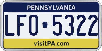 PA license plate LFO5322