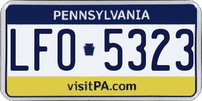 PA license plate LFO5323