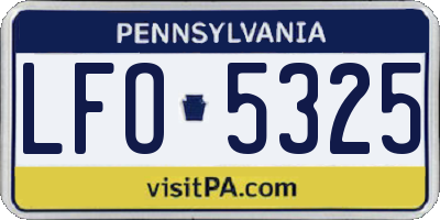 PA license plate LFO5325
