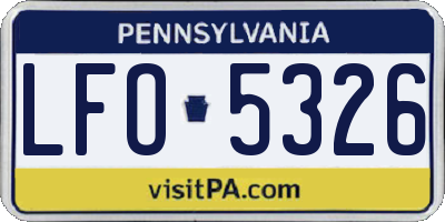 PA license plate LFO5326