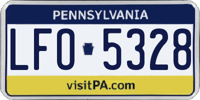 PA license plate LFO5328