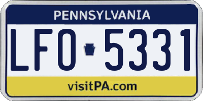 PA license plate LFO5331