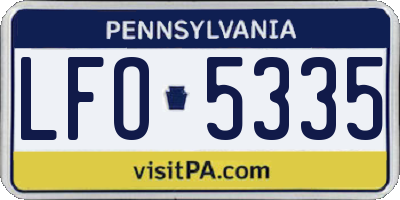 PA license plate LFO5335