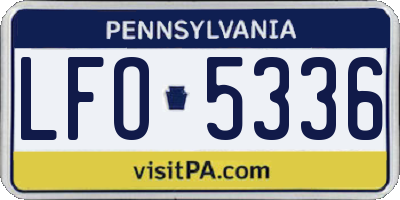 PA license plate LFO5336