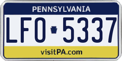 PA license plate LFO5337