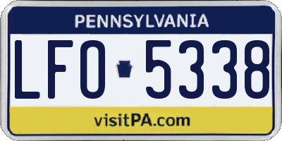 PA license plate LFO5338