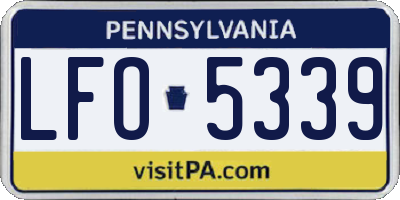 PA license plate LFO5339