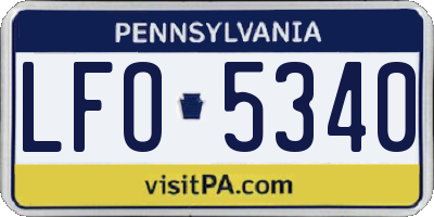 PA license plate LFO5340
